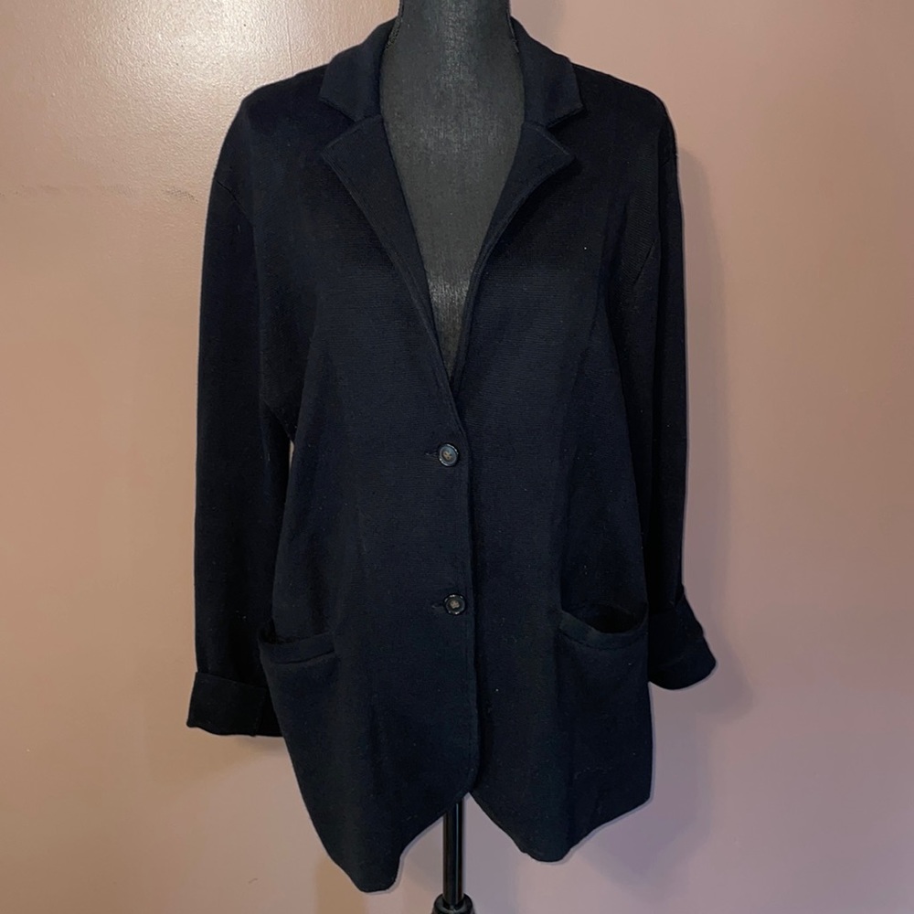 NWOT J. Crew Black Sweater Blazer XL
